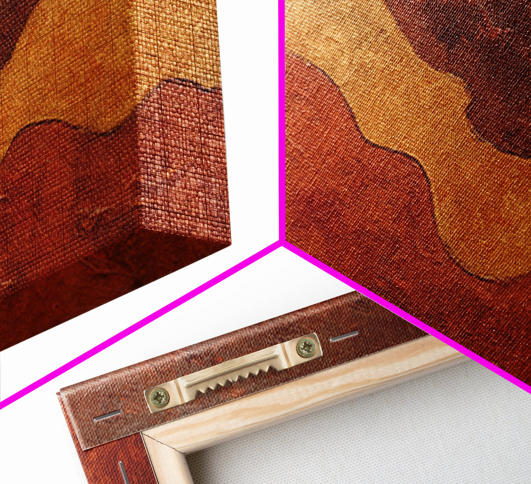 Warm Terracotta Abstract Framed Canvas Print, General Fine Art, Bedroom Decor, Living Room Decor, Abstract Art, GEN-3x2-82