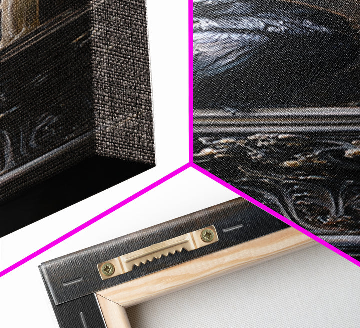 Raven on a Cathedral Gargoyle Canvas Print, Gothic Art, Fine Art Print, Living Room Decor, Fine Art, Gothic, Halloween Decor, GOT-1x3-13