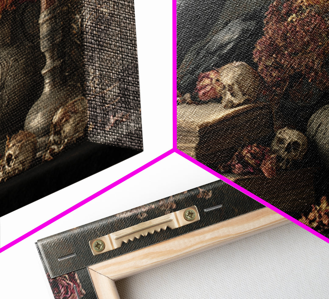 Candlelit Book and Dried Flowers Still Life Framed Canvas Print, Gothic Art, Witchy Decor, Living Room Decor, Fine Art, Gothic, GOT-3x2-46