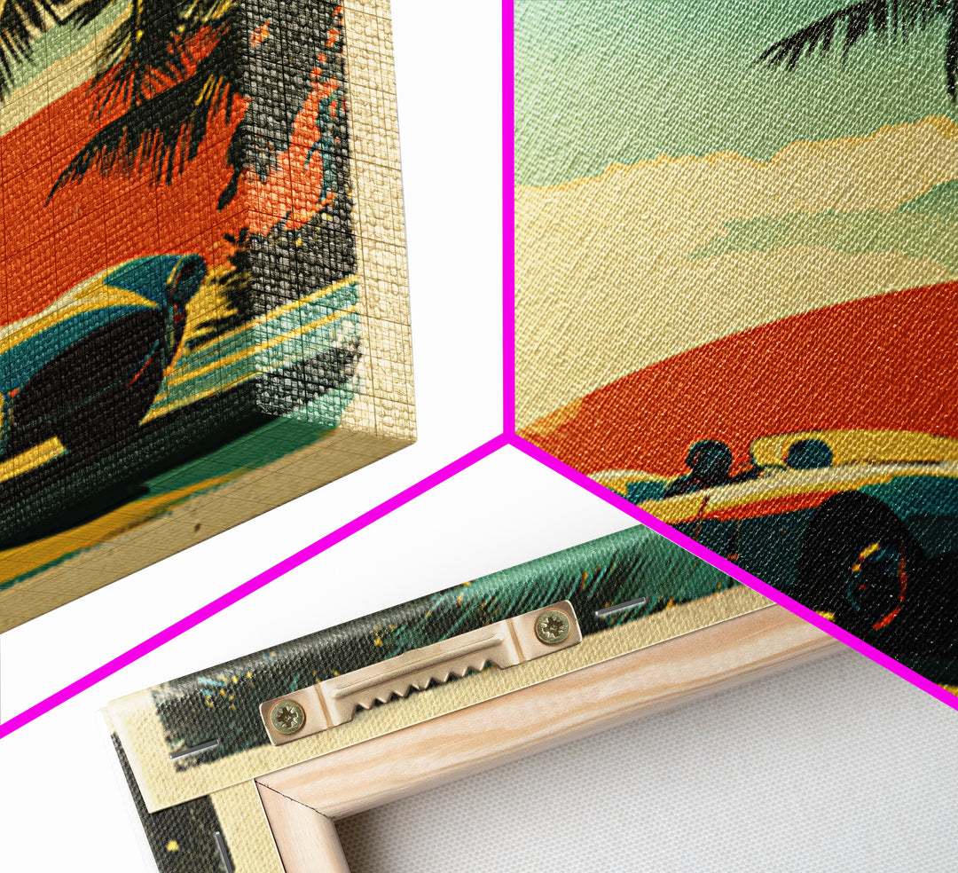 Retro Racing Car Game Poster Without Text Framed Canvas Print, Game Room Art, Printable Wall Art, Game Room Decor, Play, GRA-1x1-12