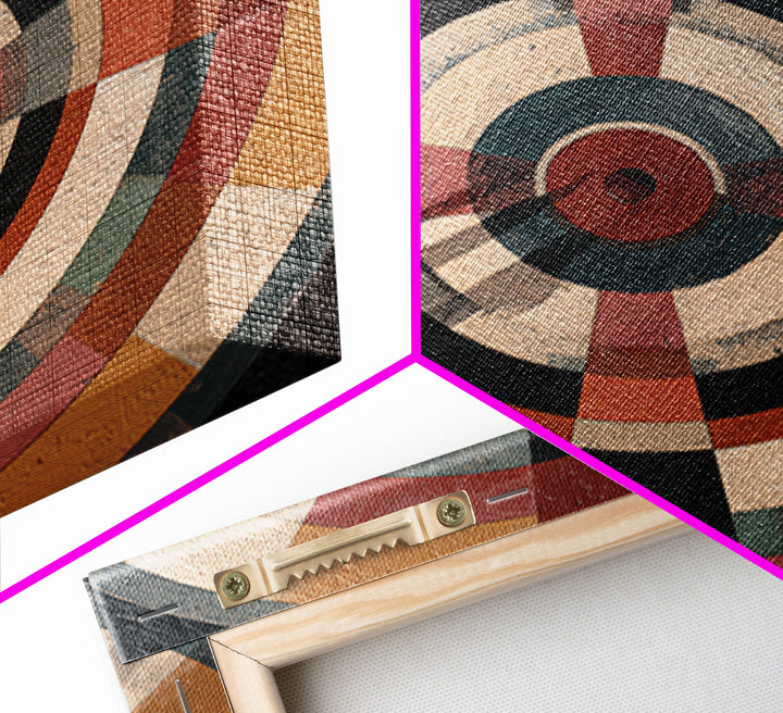 Dartboard Bullseye with Dynamic Motion Framed Canvas Print, Game Room Art, Gallery Decor, Game Room Decor, Fine Art, Play, GRA-1x1-32