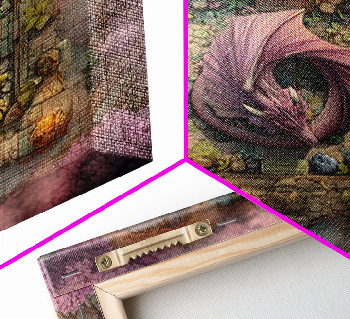 Fantasy Board Game Dragon Token Scene Framed Canvas Print, Game Room Art, Statement Artwork, Game Room Decor, Fine Art, Play, GRA-1x1-83