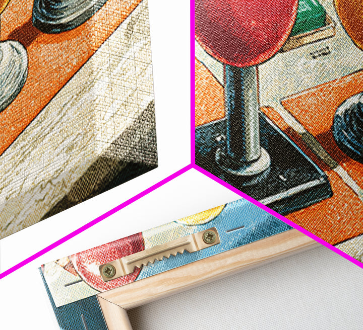 Retro Arcade Joystick Canvas Print, Game Room Art, Wall Art, Game Room Decor, Oil Painting, Play, Bedroom Wall Art, GRA-2x1-21