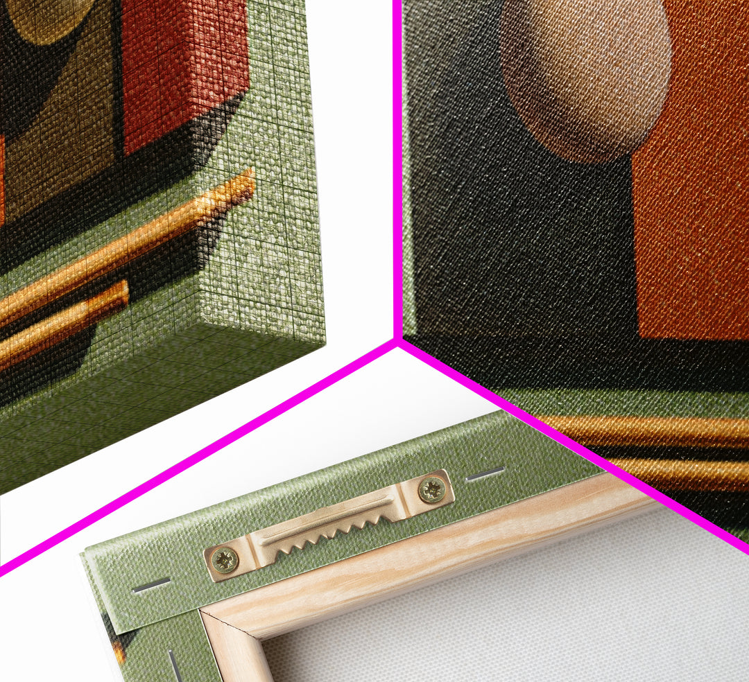 Pool Cue and Chalk on Green Felt Canvas Print, Game Room Art, Contemporary Art, Game Room Decor, Play, Bedroom Wall Art, GRA-2x1-54