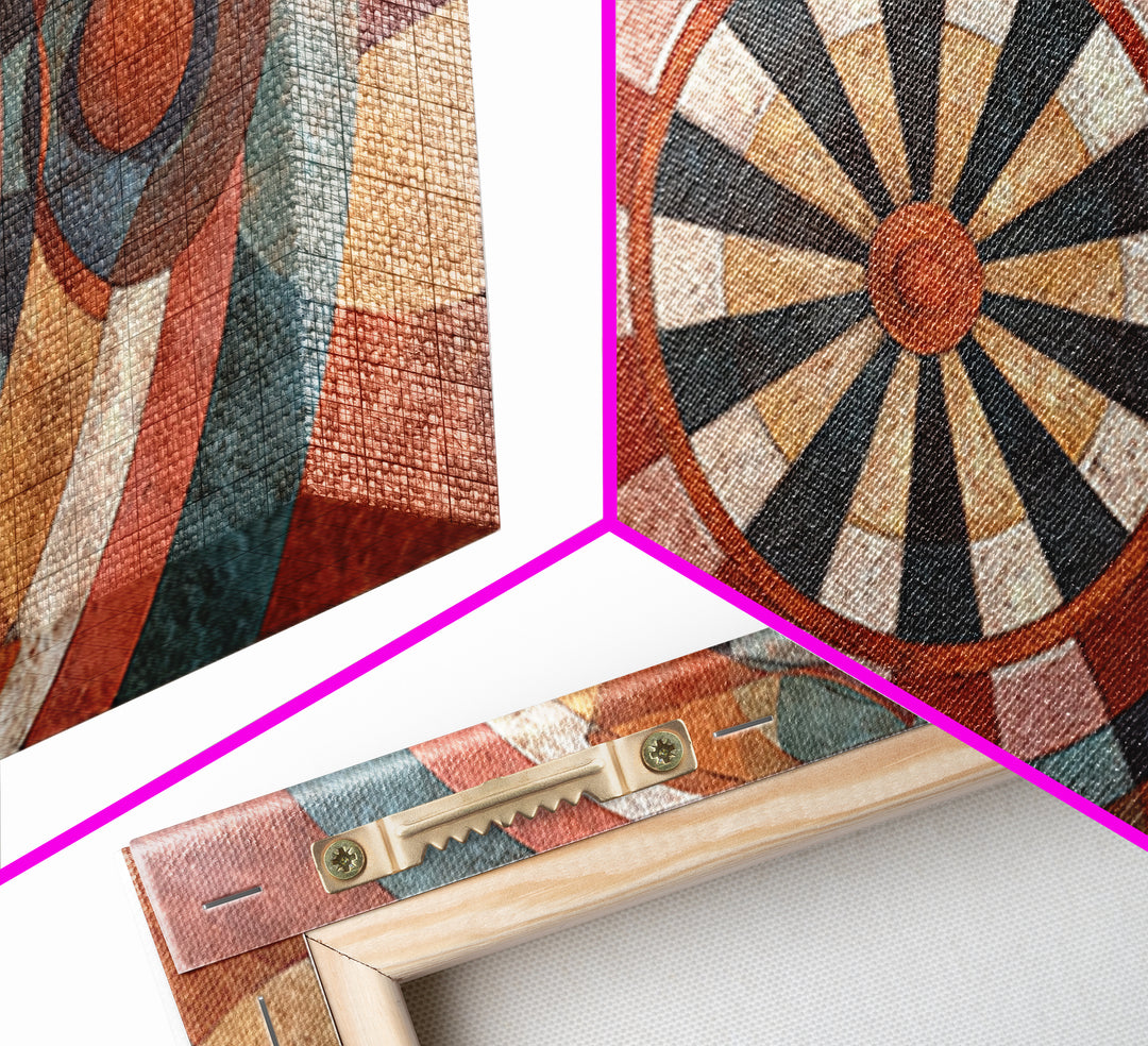 Dartboard Bullseye with Dynamic Motion Canvas Print, Game Room Art, African American Art, Game Room Decor, Fine Art, Play, GRA-2x1-76