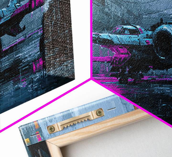 Arcade Spaceship Pixel Art Scene Framed Canvas Print, Game Room Art, Pop Art, Game Room Decor, Fine Art, Play, Fine Art Print, GRA-2x1-87