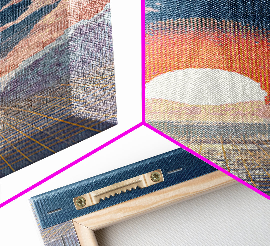 Neon Synthwave Grid Framed Canvas Print, Game Room Art, Modern Wall Art, Game Room Decor, Fine Art, Play, Unique Home Decor, GRA-2x3-93