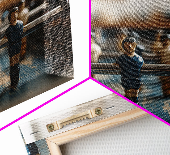 Foosball Player Figures Framed Canvas Print, Game Room Art, African American Art, Game Room Decor, Play, Kids Room Wall Art, GRA-3x2-13