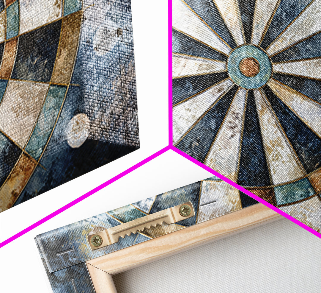 Dartboard Bullseye with Dynamic Motion Canvas Print, Game Room Art, Boho Decor, Game Room Decor, Play, Classroom Decor, GRA-3x2-84