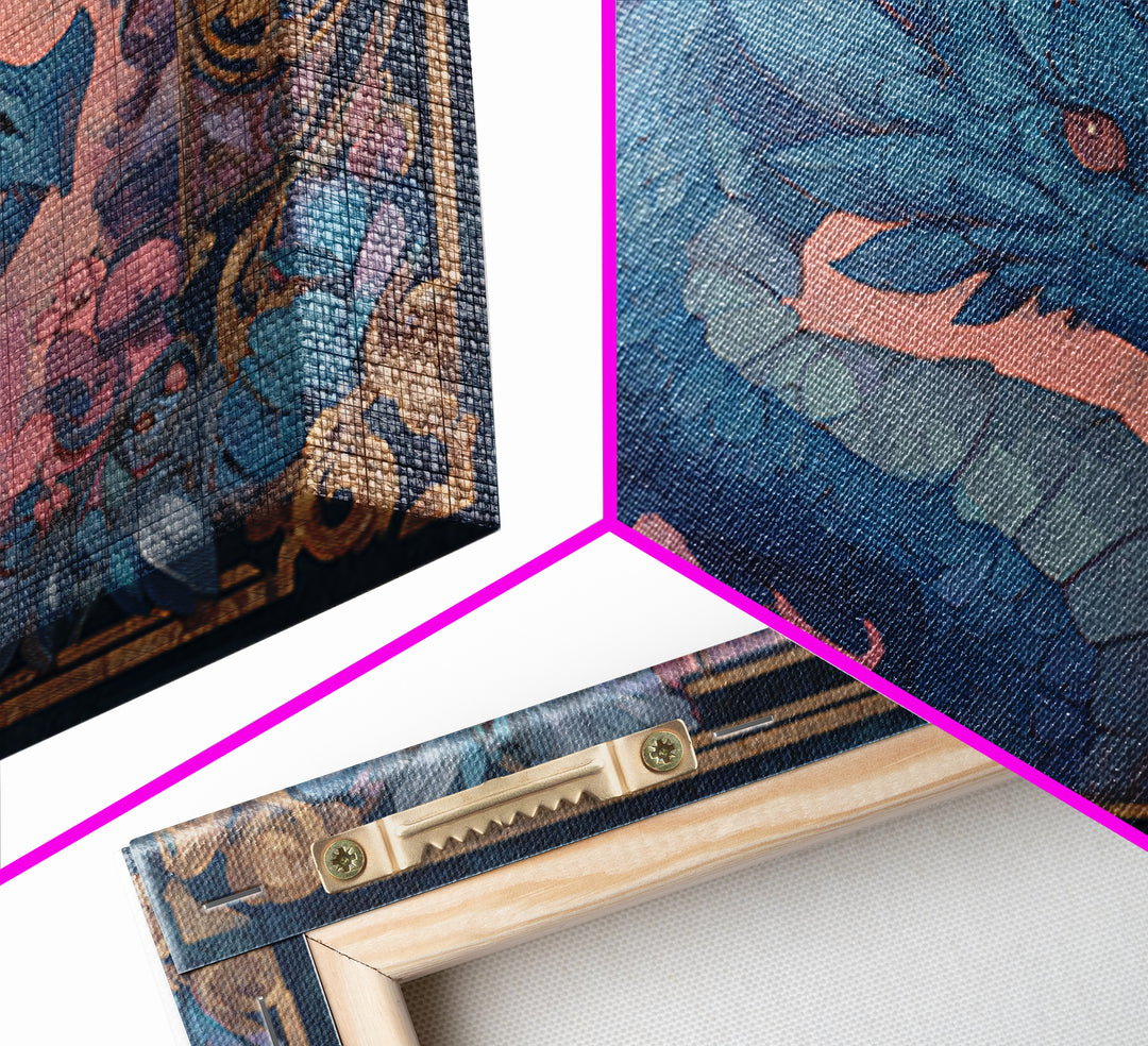 Fantasy Board Game Dragon Token Scene Framed Canvas Print, Game Room Art, Fine Art Print, Game Room Decor, Fine Art, Play, GRA-3x2-87