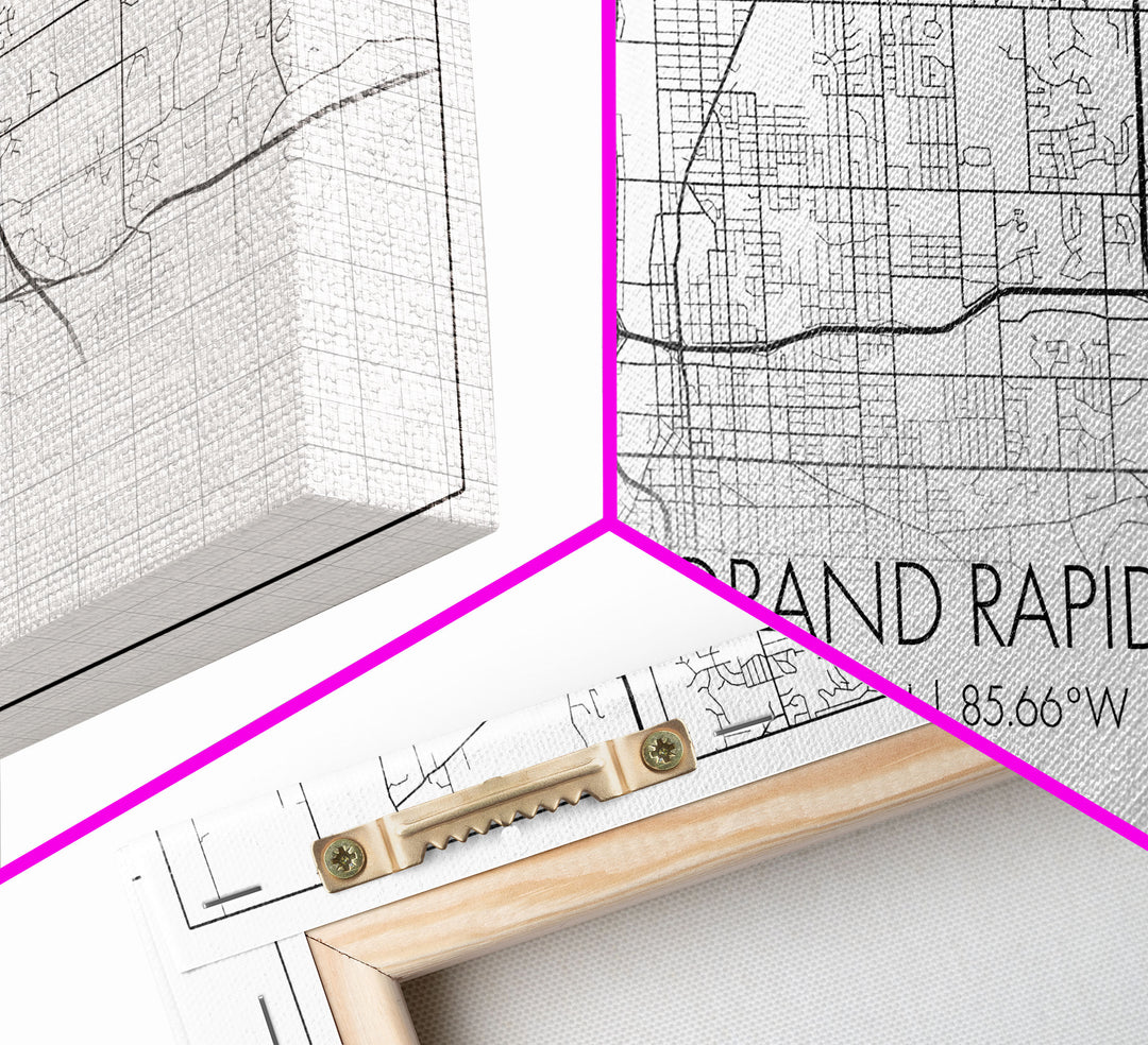 Grand Rapids City Map, Michigan Map, Map Art, Minimalist Art, Wall Art, Canvas Art, Graduation Gift, Modern Farmhouse Wall Art, Office Art
