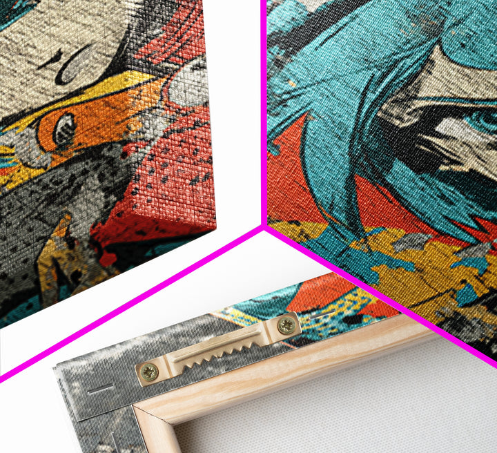 Skateboard Deck Graphic Framed Canvas Print, Graffiti Art, Large Wall Art, Living Room Decor, Fine Art, Street, Modern Wall Art, GRF-1x1-7
