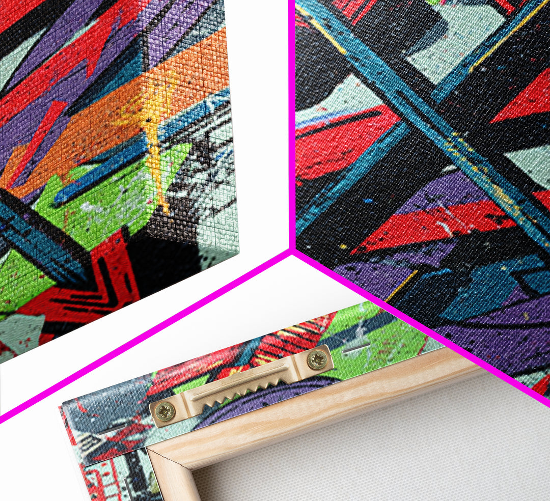 Wildstyle Arrows and Loops as Abstraction Canvas Print, Graffiti Art, Canvas Art, Living Room Decor, Fine Art, Street, GRF-2x3-71