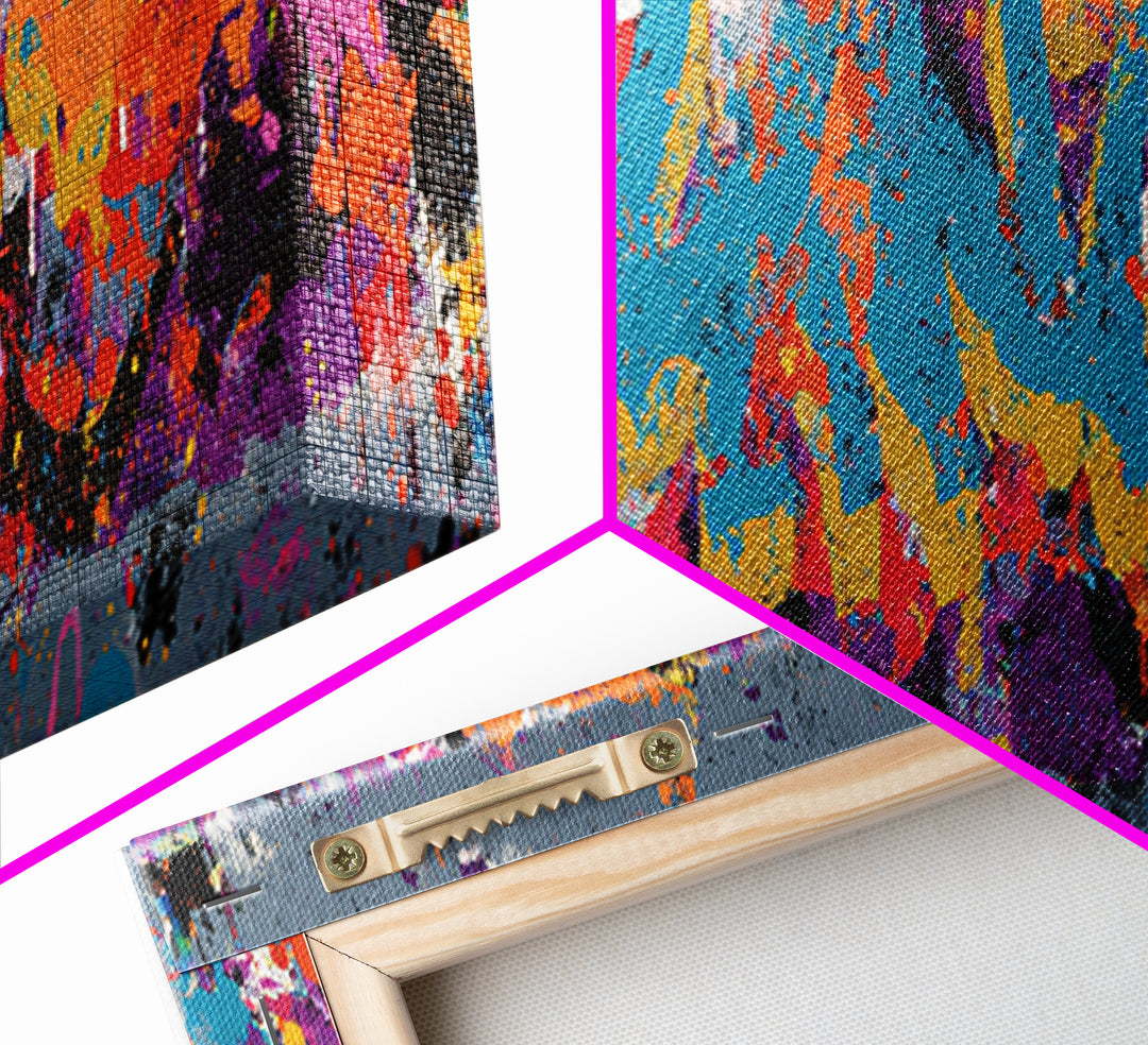Abstract Crown and Stars Canvas Print, Graffiti Art, Minimalist Decor, Living Room Decor, Fine Art, Street, Mid Century Modern, GRF-3x1-35