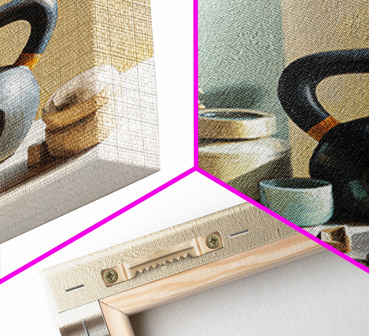 Kettlebell Still Life Canvas Print, Gym Art, Statement Artwork, Gym Decor, Fine Art, Strength, Canvas Wall Art, GYM-1x1-9