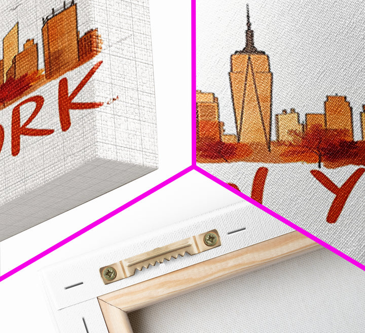 New York Travel Poster, Canvas Print, Illustrated City Wall Art, New York Poster Print, City Travel Prints, Gift For Travelers