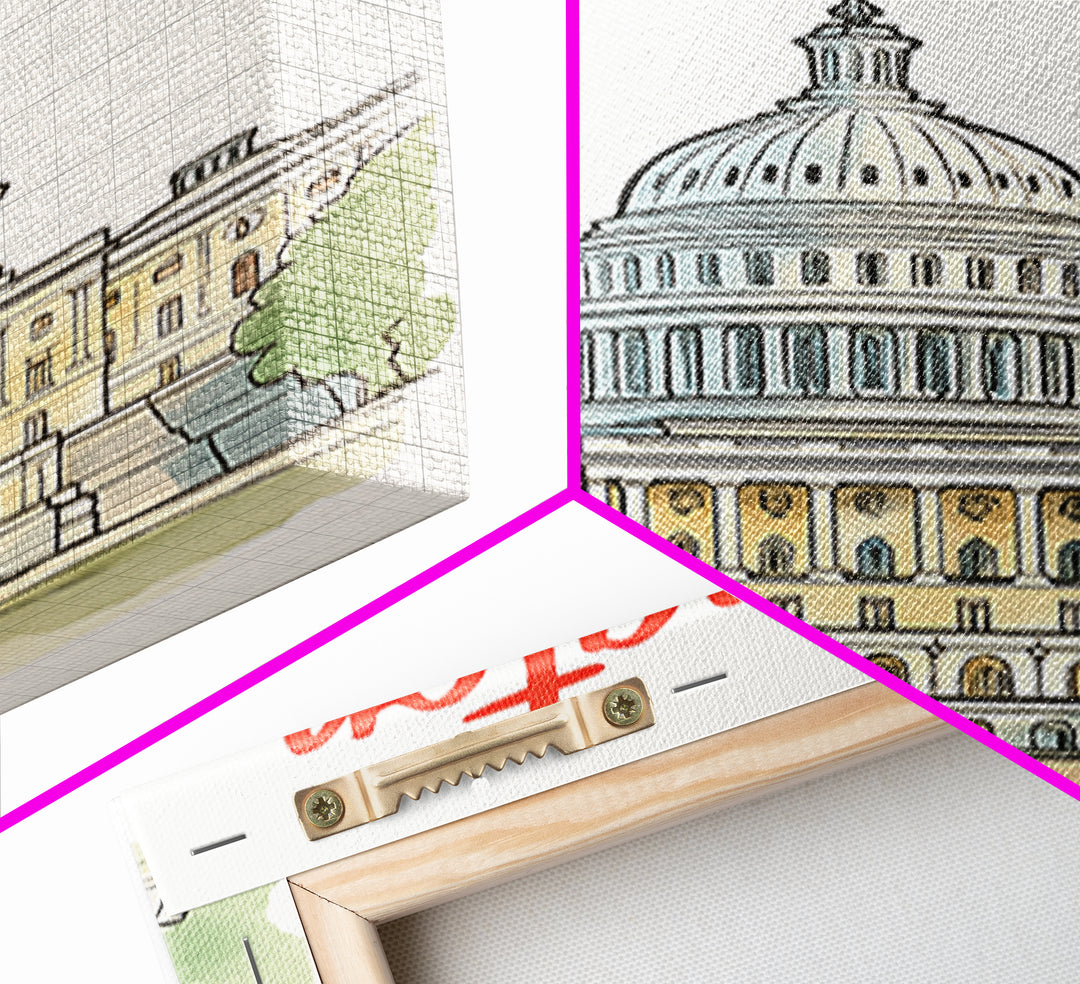 Washington Travel Poster, Framed Canvas Print, Soft Sketch Travel Art, Washington Poster Print, Travel Poster Art, City Illustration