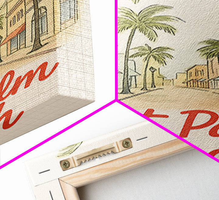 West Palm Beach Florida Travel Poster, Canvas Print, Soft Sketch Travel Art, West Palm Beach Poster Print, Poster Art, Travel Poster Set