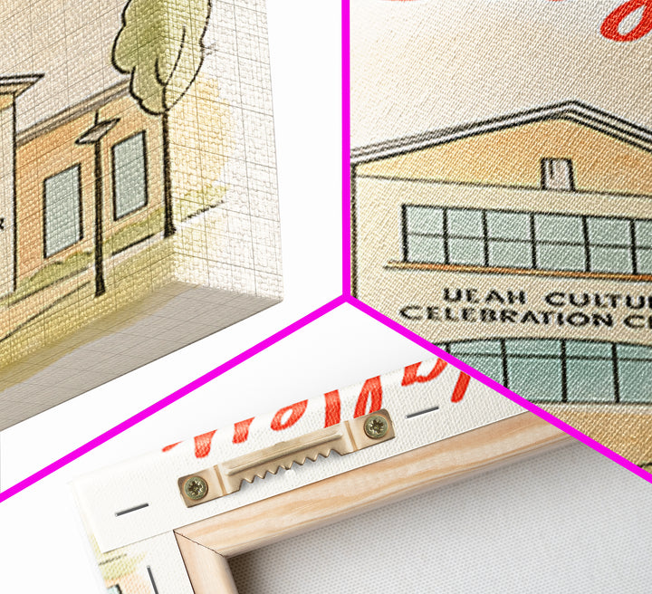 West Valley City Travel Poster, Canvas Print, Soft Sketch Travel Art, West Valley City Poster Print, Vintage Travel Art, Travel Wall Art
