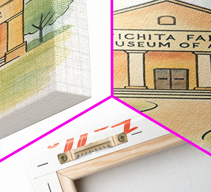 Wichita Falls Texas Travel Poster, Canvas Print, Soft Sketch Travel Art, Wichita Falls Poster Print, Travel Wall Art, Home Office Decor