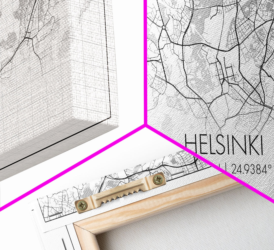 Helsinki City Map, Finland Map, Map Art, Minimalist Art, Wall Art, Canvas Art, Europe Art, Gift For Girls, Large Canvas Art, Travel Wall Art