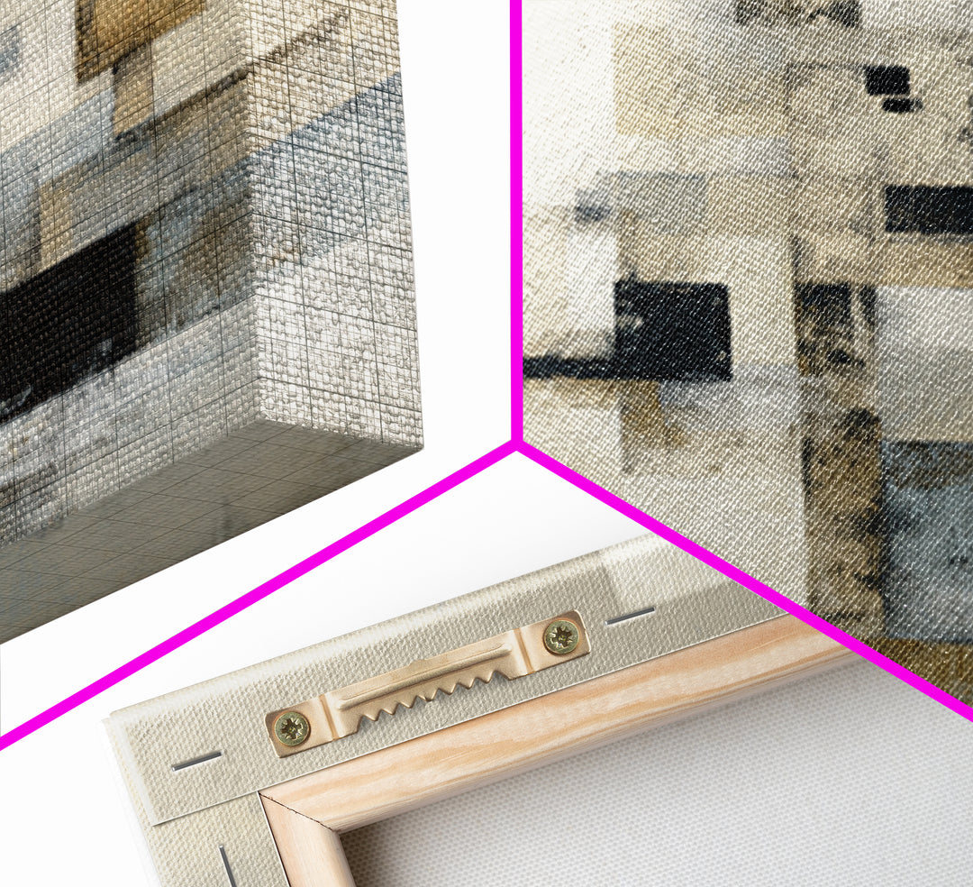 Sophisticated Neutral Abstract Framed Canvas Print, Hotel Art, Modern Decor, Hotel Decor, Abstract Art, Boutique, Poster, HOT-1x1-1