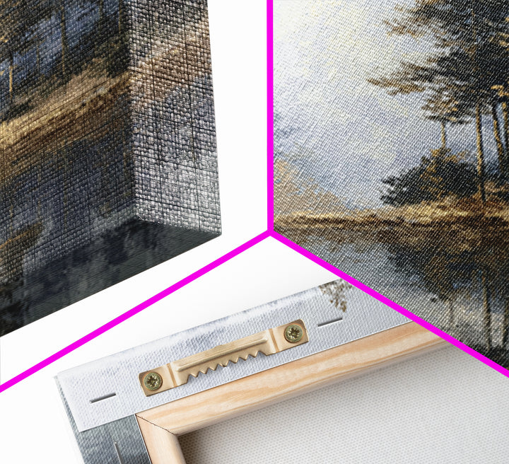 Misty Forest with Refined Calm Atmosphere Framed Canvas Print, Hotel Art, Gallery Decor, Hotel Decor, Fine Art, Boutique, HOT-1x1-62