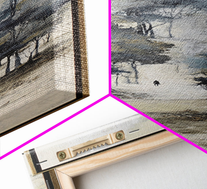 Japanese Ink Landscape Framed Canvas Print, Hotel Art, City Wall Art, Hotel Decor, Fine Art, Boutique, Minimalist Decor, HOT-1x3-30