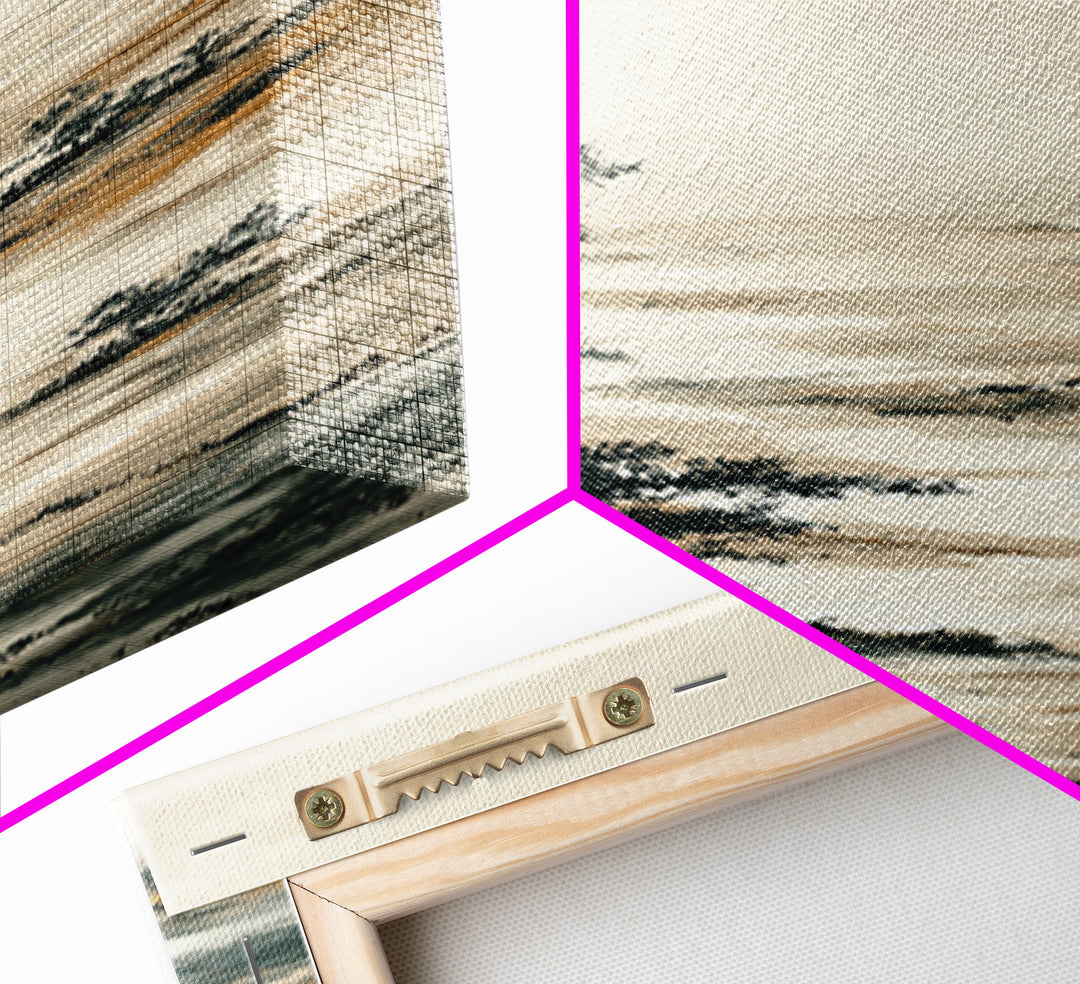 Japanese Ink Landscape Framed Canvas Print, Hotel Art, City Wall Art, Hotel Decor, Fine Art, Boutique, Minimalist Decor, HOT-1x3-54