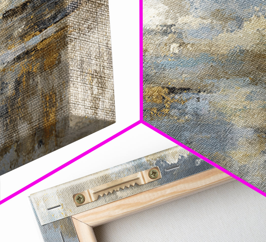 Gold Accented Abstract for Upscale Lobby Framed Canvas Print, Hotel Art, Wall Decor, Hotel Decor, Abstract Art, Boutique, HOT-2x1-33