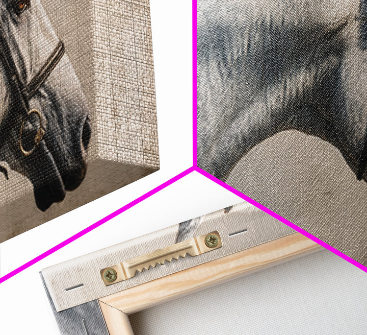 Neutral Horse Portrait Canvas Print, Hotel Art, Home Decor, Hotel Decor, Fine Art, Boutique, Framed Art, Wood Wall Art, HOT-2x1-36