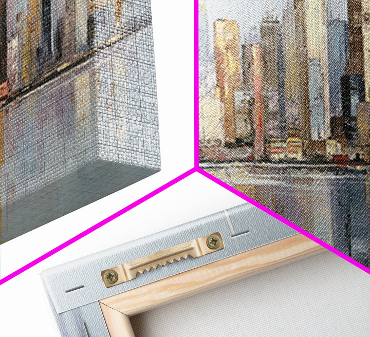 Quiet City Skyline Framed Canvas Print, Hotel Art, Poster, Hotel Decor, Fine Art, Boutique, Wood Wall Art, Printable Art, HOT-2x1-46