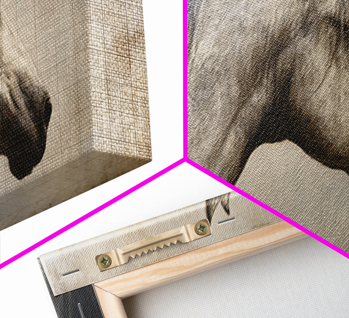 Neutral Horse Portrait Framed Canvas Print, Hotel Art, Art Prints, Hotel Decor, Boutique, Modern Wall Art, Wall Sculpture, HOT-2x1-60