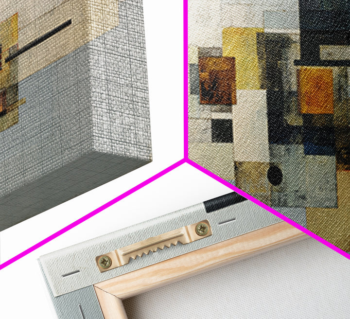 Modern Geometric Composition Framed Canvas Print, Hotel Art, Room Decor, Hotel Decor, Abstract Art, Boutique, Art Print, HOT-2x1-75