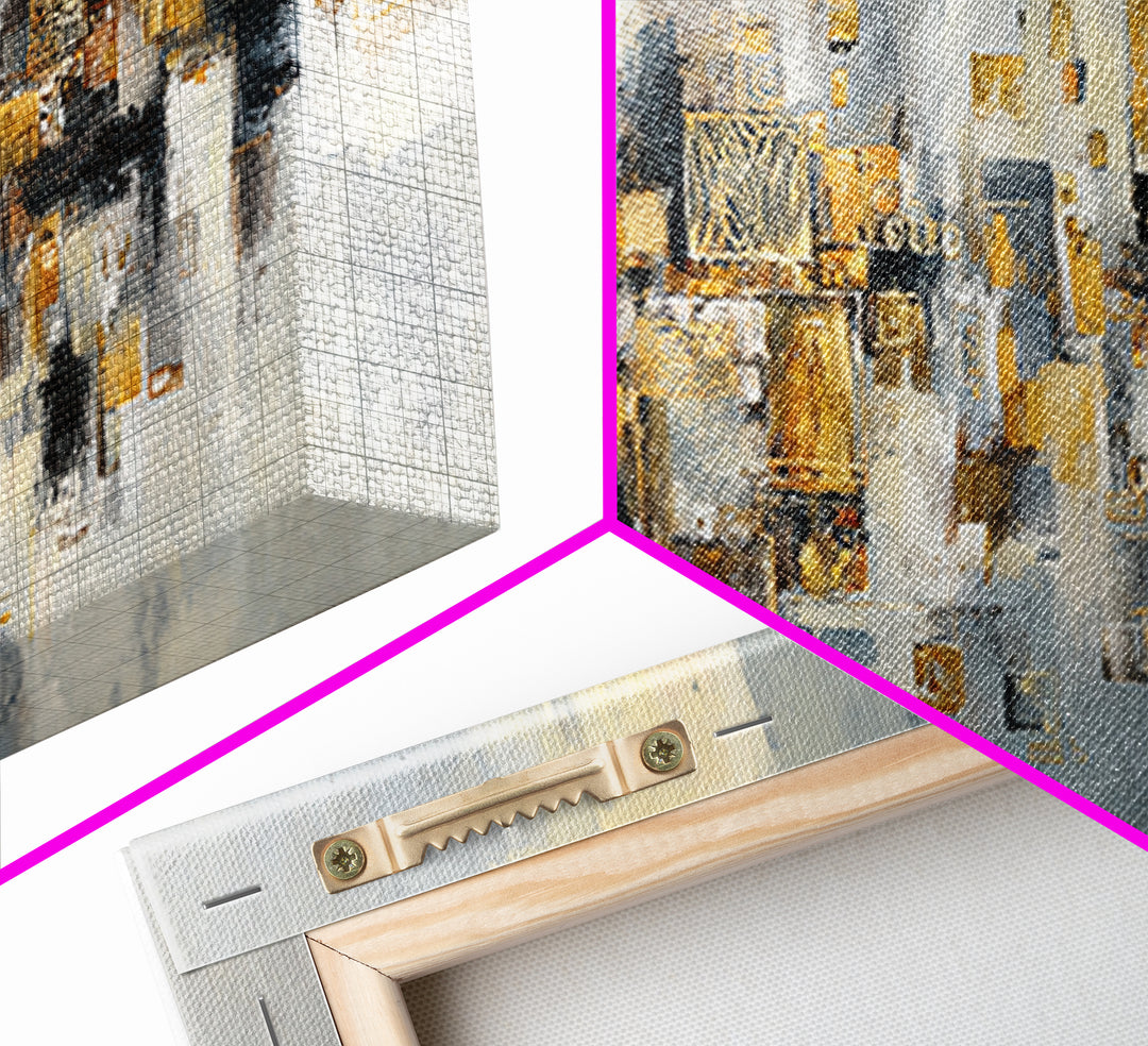 Gold Accented Abstract for Upscale Lobby Framed Canvas Print, Hotel Art, Wall Decor, Hotel Decor, Abstract Art, Boutique, HOT-2x1-9