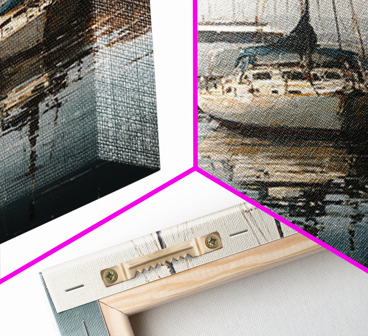 Quiet Harbor with Sailboats at Dawn Canvas Print, Hotel Art, Wall Decor, Hotel Decor, Fine Art, Boutique, Living Room Decor, HOT-2x3-54