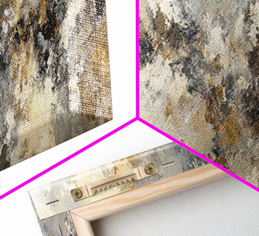 Gold Accented Abstract for Upscale Lobby Canvas Print, Hotel Art, Coastal Wall Art, Hotel Decor, Boutique, Fine Art Print, HOT-3x1-29