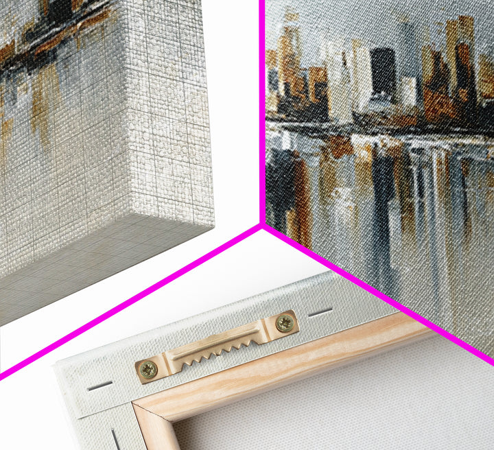 Quiet City Skyline Canvas Print, Hotel Art, Modern Wall Art, Hotel Decor, Abstract Art, Boutique, Neutral Decor, Modern Decor, HOT-3x1-42