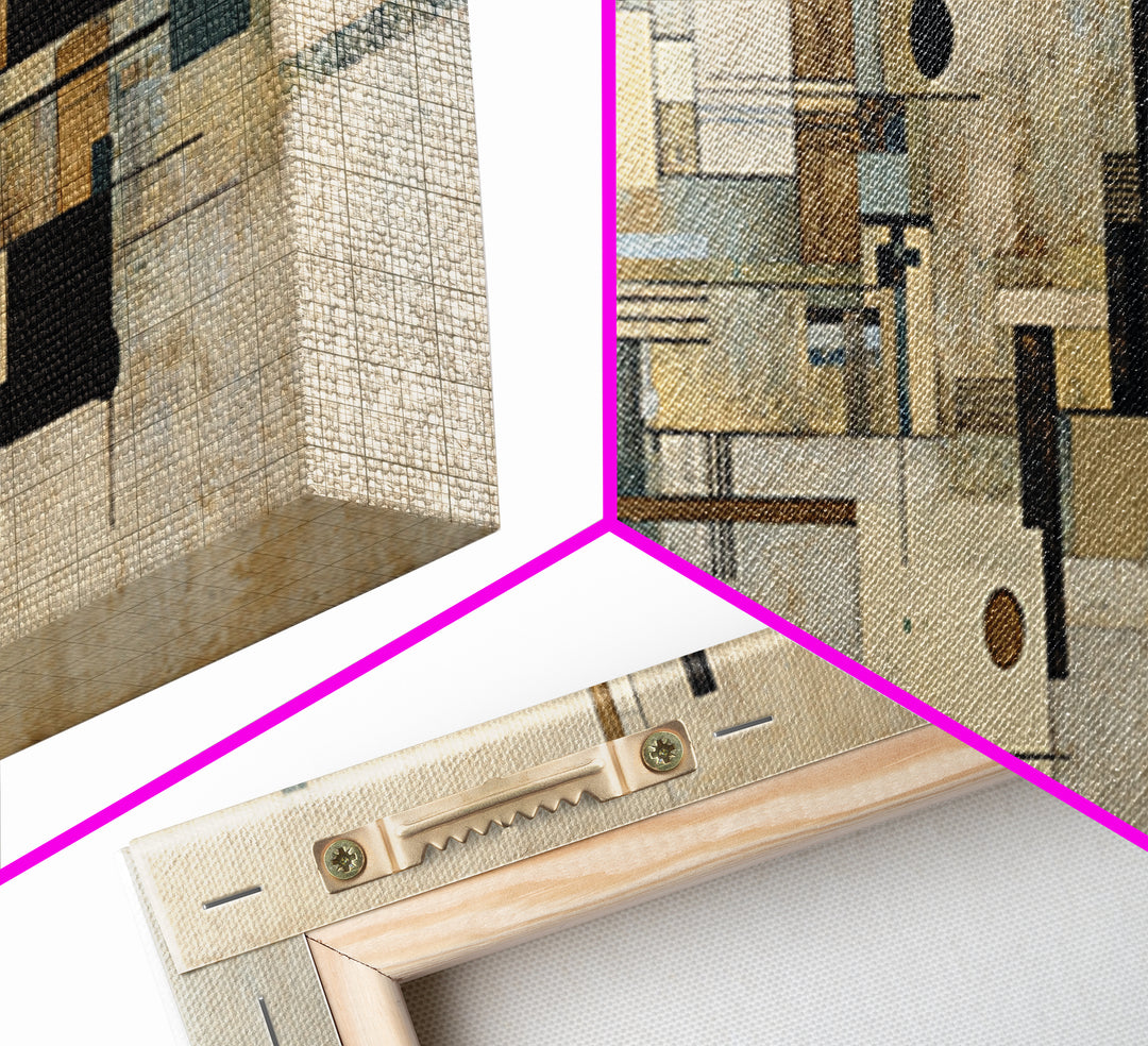 Modern Geometric Composition Canvas Print, Hotel Art, Abstract Art, Hotel Decor, Fine Art, Boutique, Gallery Wall Art, HOT-3x1-71