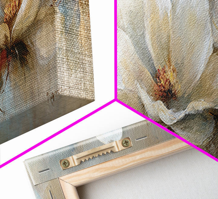 Classic Oil Painted Floral Still Life Framed Canvas Print, Hotel Art, Neutral Decor, Hotel Decor, Oil Painting, Boutique, HOT-3x1-73