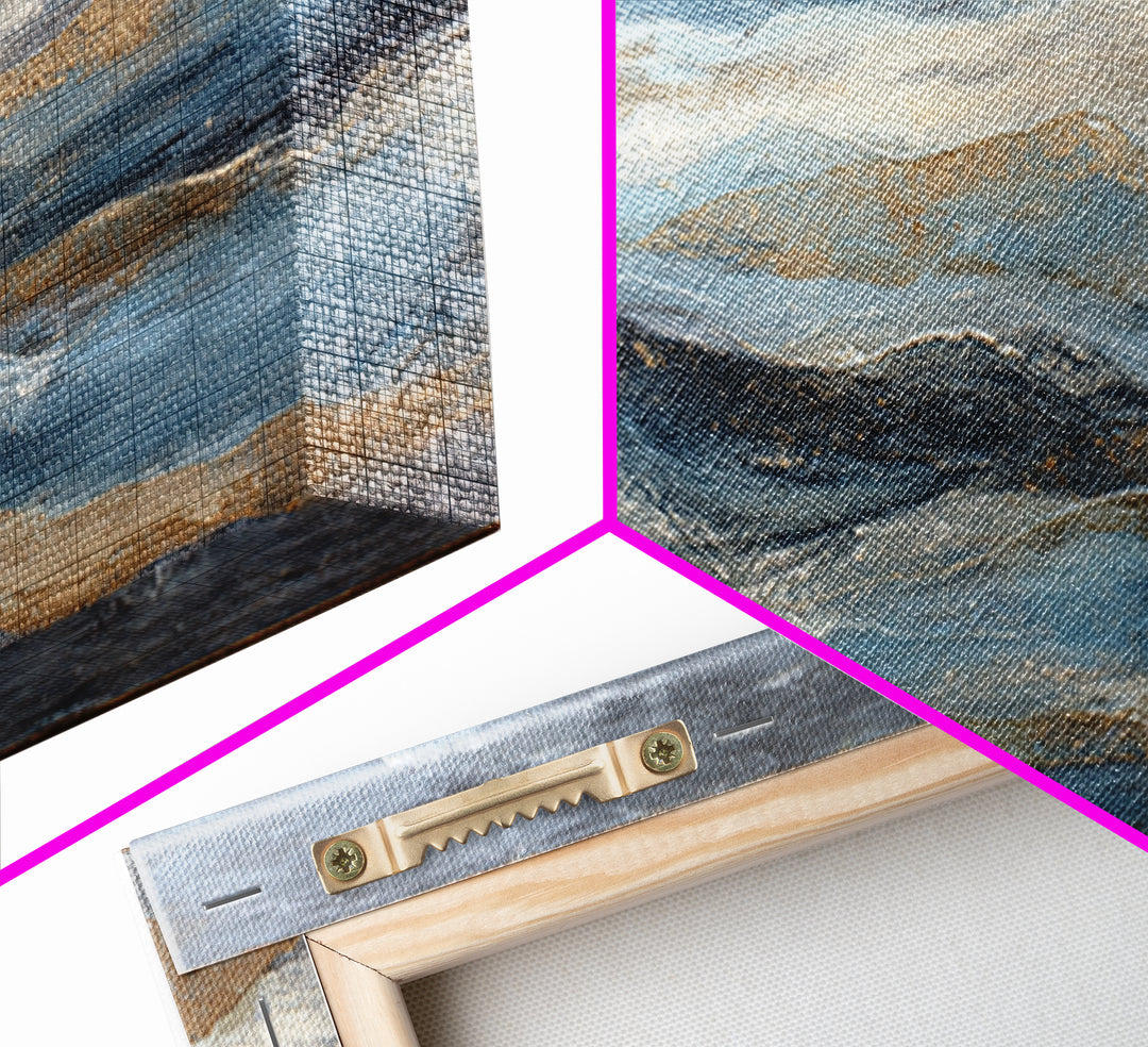 Soft Abstract Wave Forms Framed Canvas Print, Hotel Art, Coastal Wall Art, Hotel Decor, Fine Art, Boutique, Fine Art Print, HOT-3x1-74
