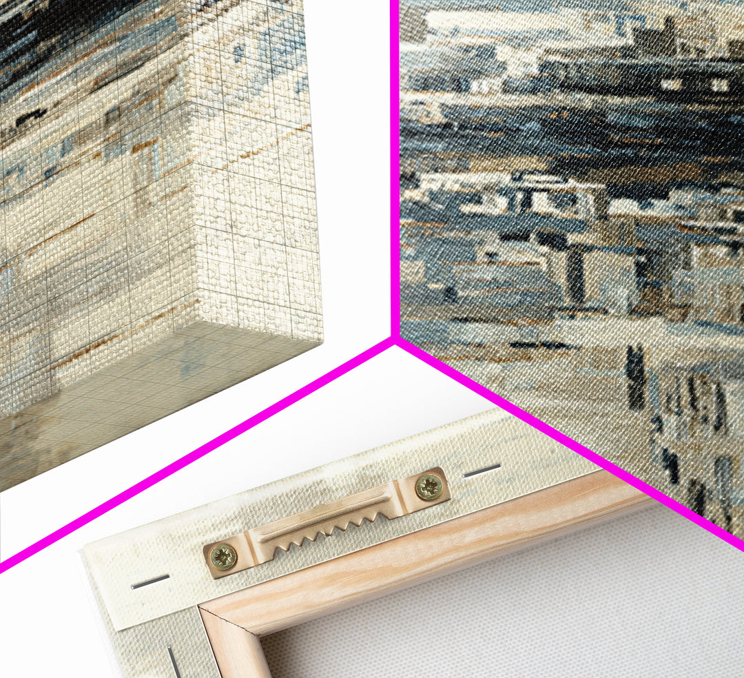 City Map Abstract Lines Without Readable Labels Canvas Print, Hotel Art, Wall Art, Hotel Decor, Abstract Art, Boutique, HOT-3x1-88