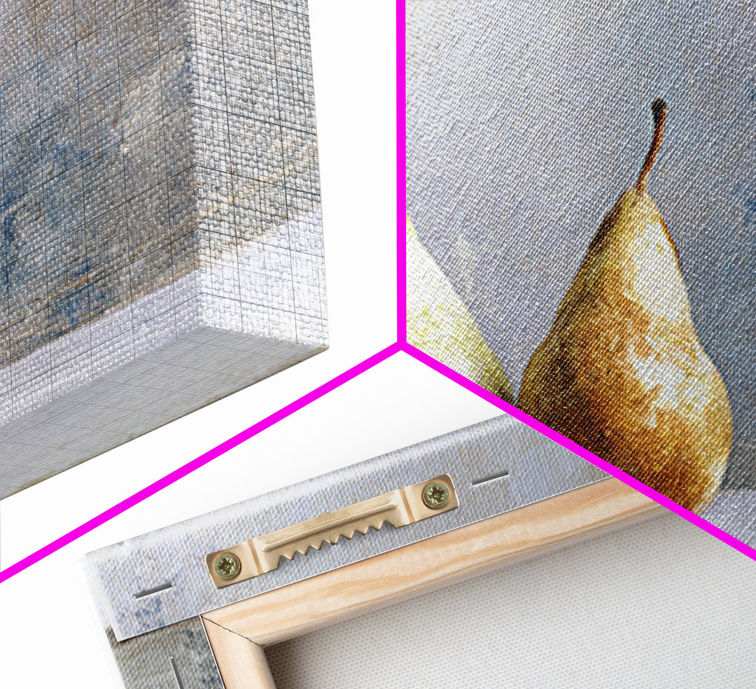 Elegant Pear Still Life on Linen Canvas Print, Hotel Art, Neutral Decor, Hotel Decor, Fine Art, Boutique, Home Decor, HOT-3x2-73