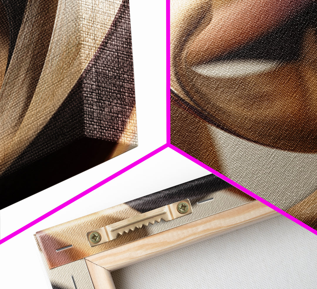 Hair Strands Turning into Abstract Ribbons Framed Canvas Print, Hair Salon Art, Salon Sign, Living Room Decor, Fine Art, Style, HSA-1x1-21