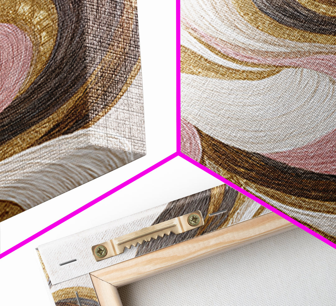 Abstract Hair Strands Forming Elegant Waves Framed Canvas Print, Hair Salon Art, African Art, Living Room Decor, Style, HSA-1x1-27