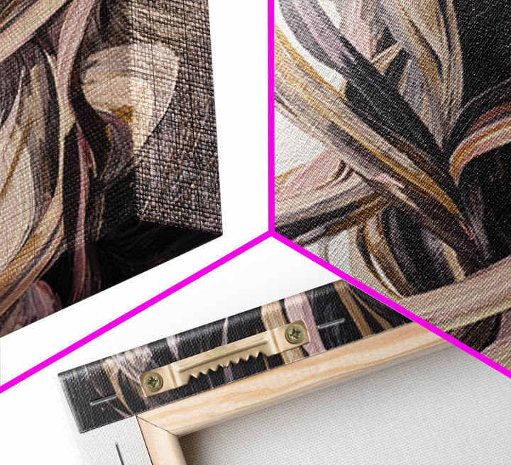 Hair Strands Turning into Abstract Ribbons Canvas Print, Hair Salon Art, Gallery Decor, Living Room Decor, Abstract Art, Style, HSA-1x1-45