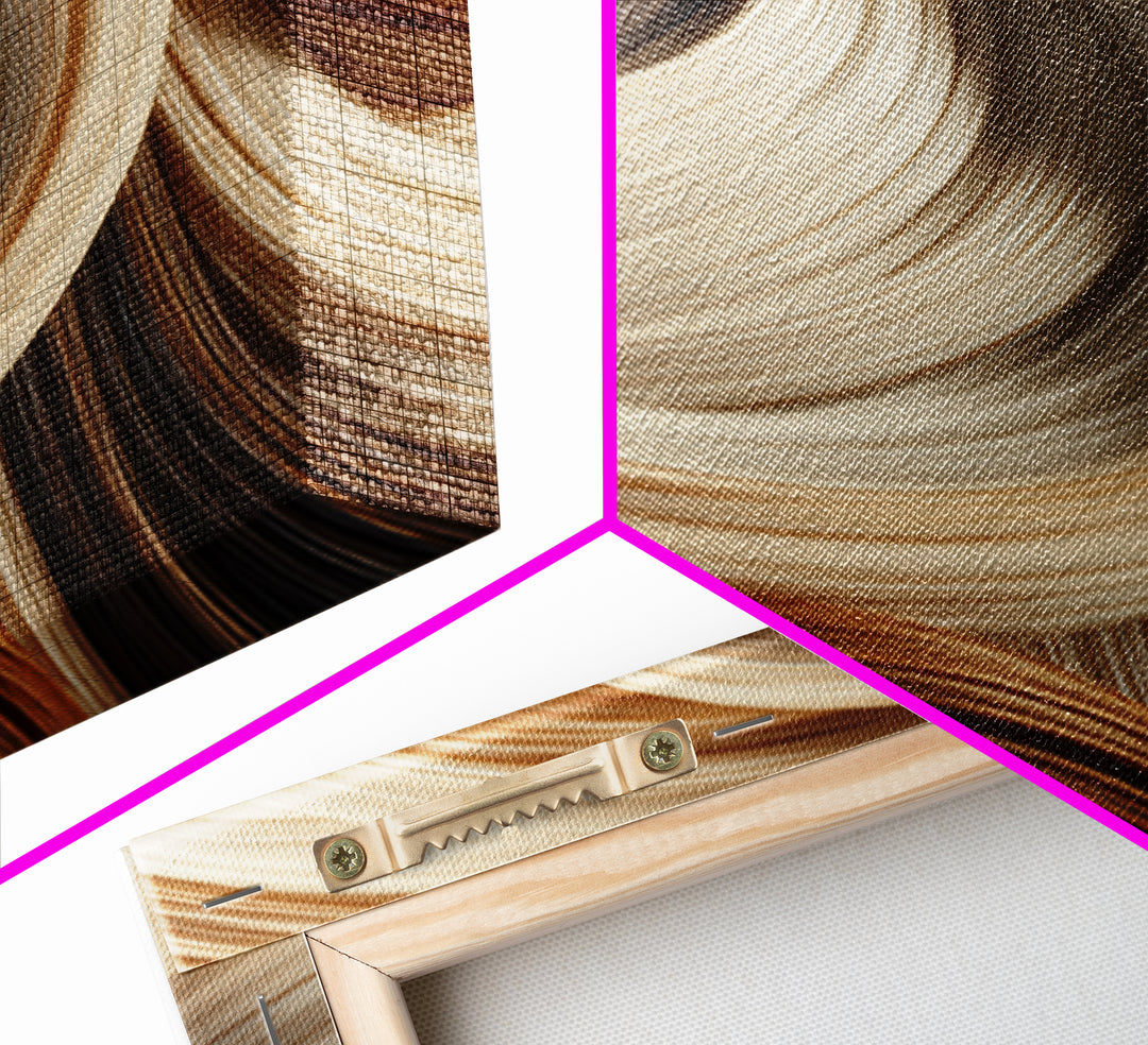 Abstract Hair Strands Forming Elegant Waves Canvas Print, Hair Salon Art, Neutral Decor, Living Room Decor, Abstract Art, Style, HSA-1x1-75