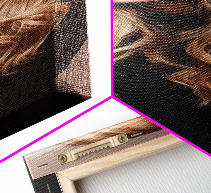 Blonde Waves Painted Canvas Print, Hair Salon Art, Digital Download Art, Living Room Decor, Fine Art, Style, Home Decor, HSA-1x3-100