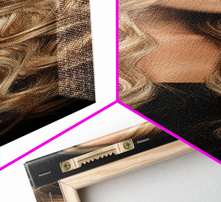 Blonde Waves Painted Canvas Print, Hair Salon Art, Room Decor, Living Room Decor, Fine Art, Style, Metal Wall Art, Black Art, HSA-1x3-28