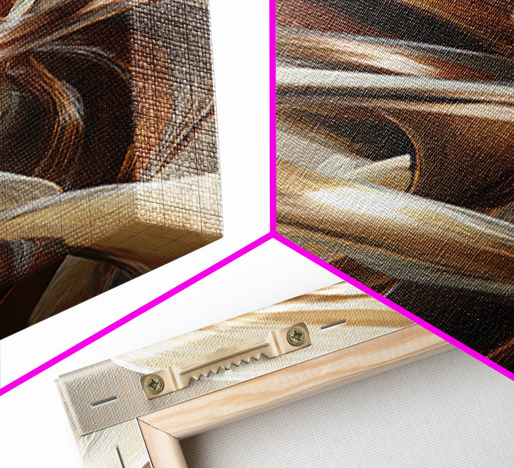 Hair Strands Turning into Abstract Ribbons Canvas Print, Hair Salon Art, Modern Decor, Living Room Decor, Fine Art, Style, HSA-1x3-57